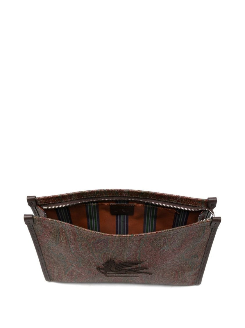 Etro Rectangular Clutch Bag In Paisley Jacquard