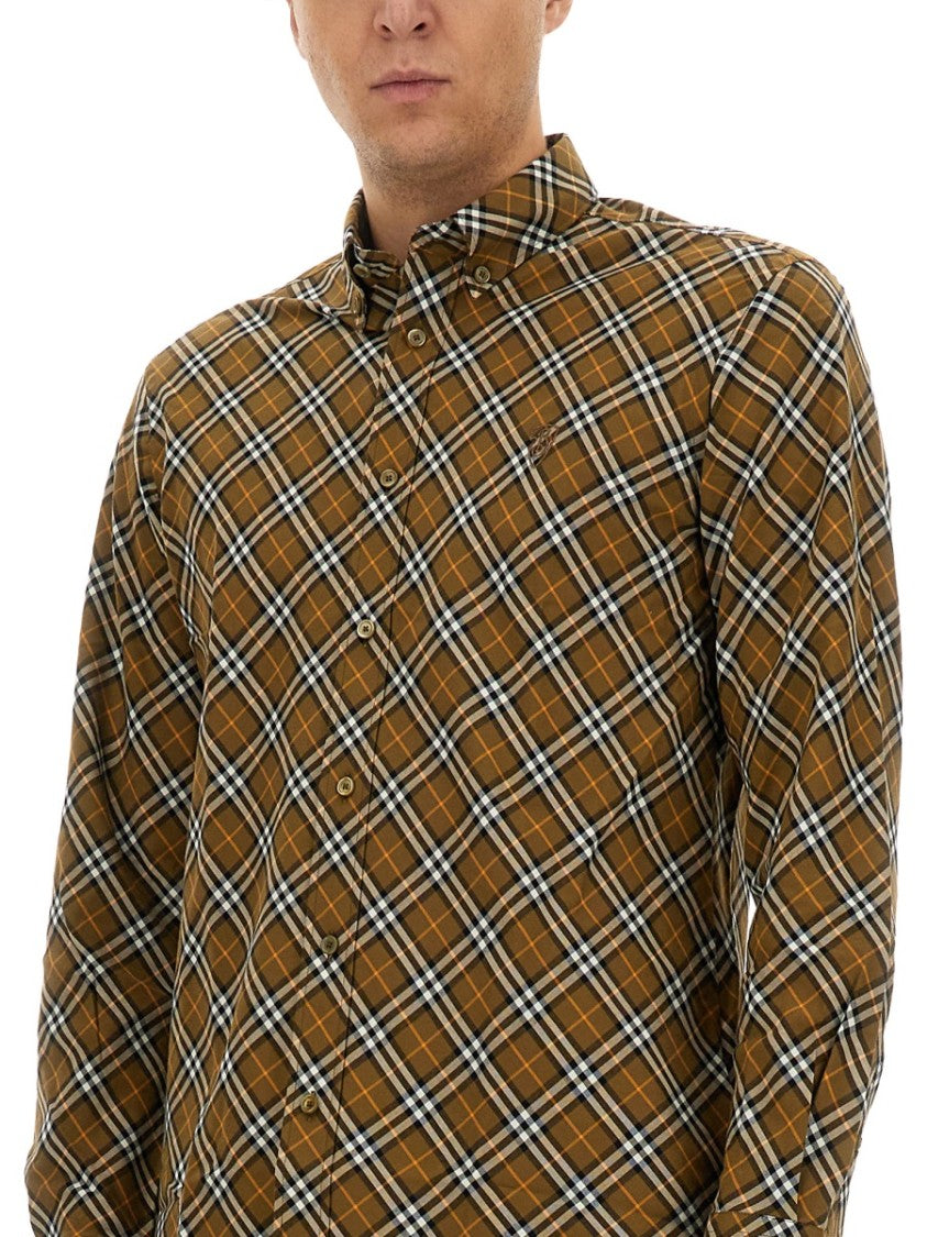 Burberry Classic Plaid Check Shirt With Button-Down Collar