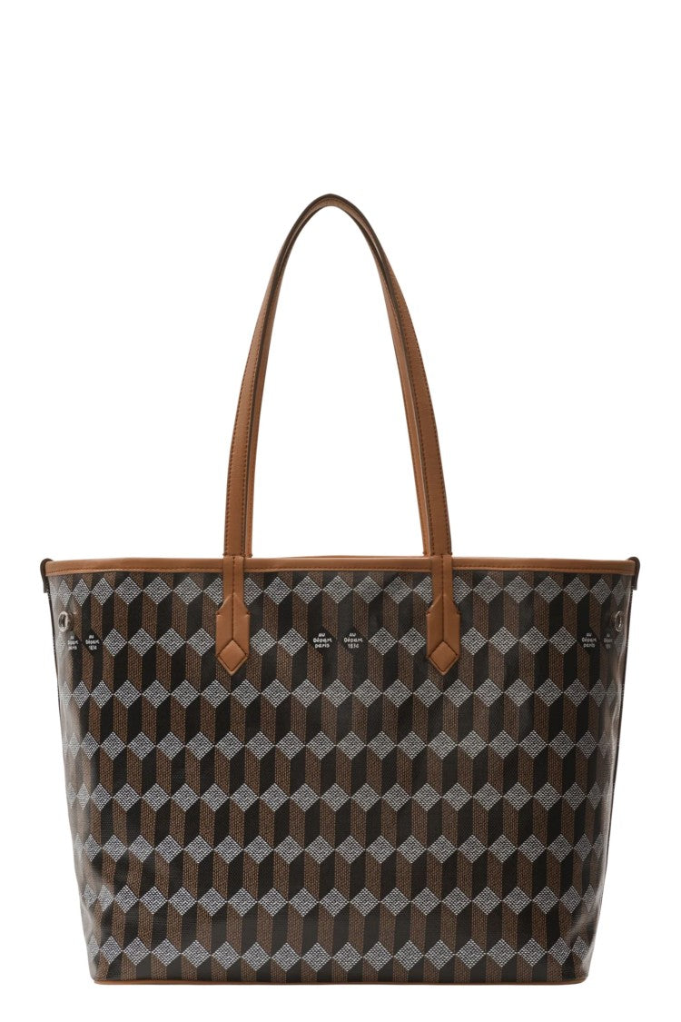 Au Depart Reversible Tote Bag No 47 With Geometric Monogram Pattern