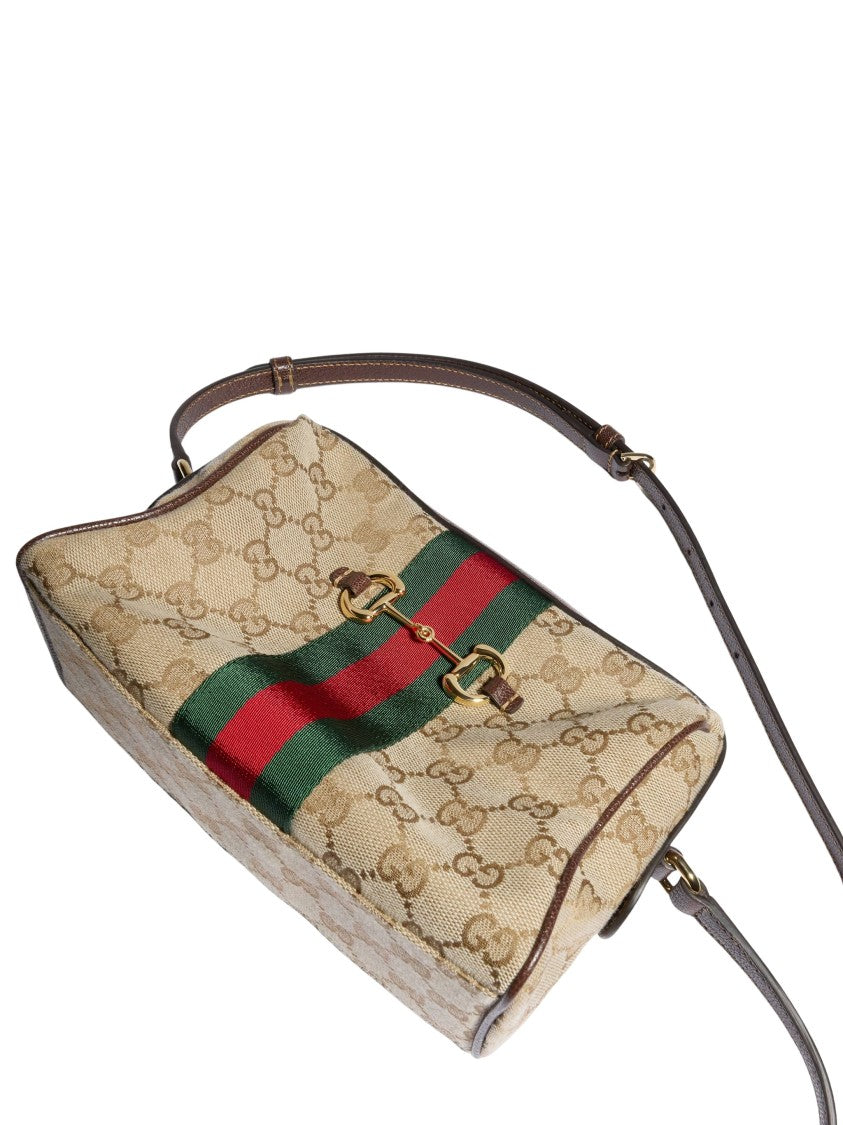 Gucci Sand Gg Canvas Horsebit Camera Bag