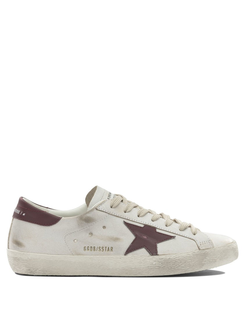 Golden Goose Distressed White Low-Top Sneakers