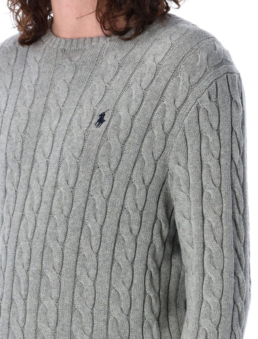 Polo Ralph Lauren Cable Knit Sweater With Ribbed Crew Neck