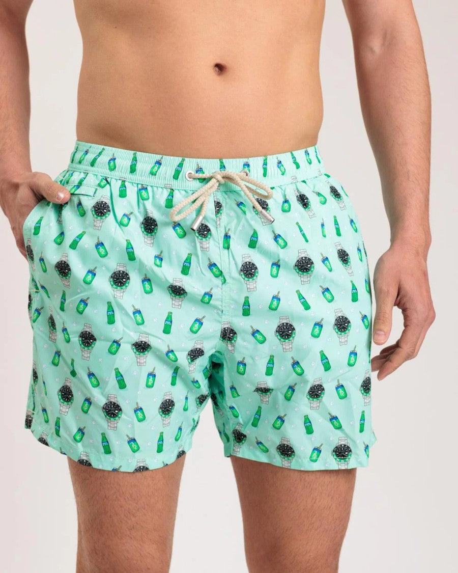 Mc2 Saint Barth Light Blue Lighting Micro Fantasy Swim Shorts