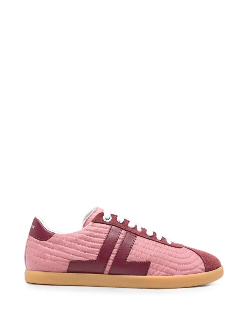 Lanvin Pink Quilted Sneakers With Logo Detail