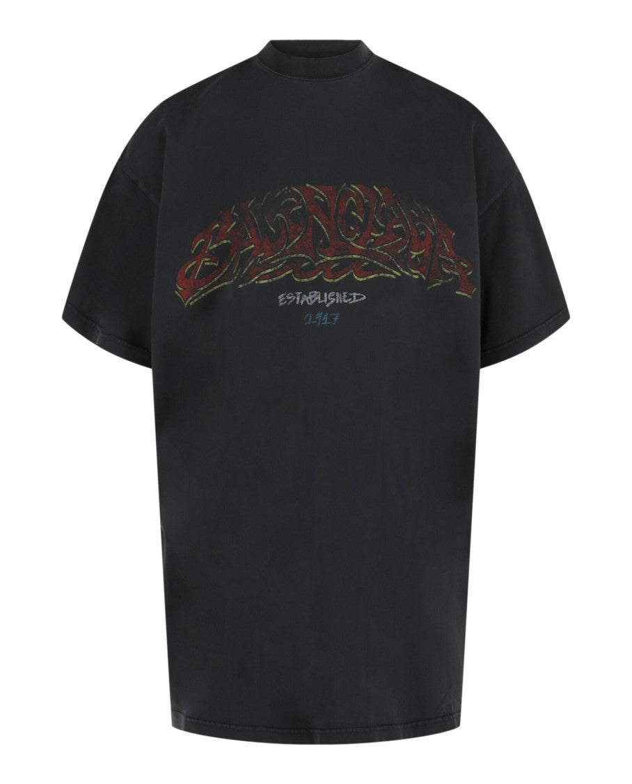 Balenciaga Offshore Logo Print Oversized T-Shirt