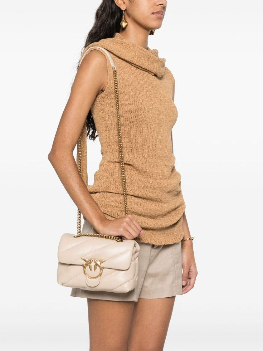 Pinko Foldover Top Bag With Magnetic Fastening And Adjustable Strap