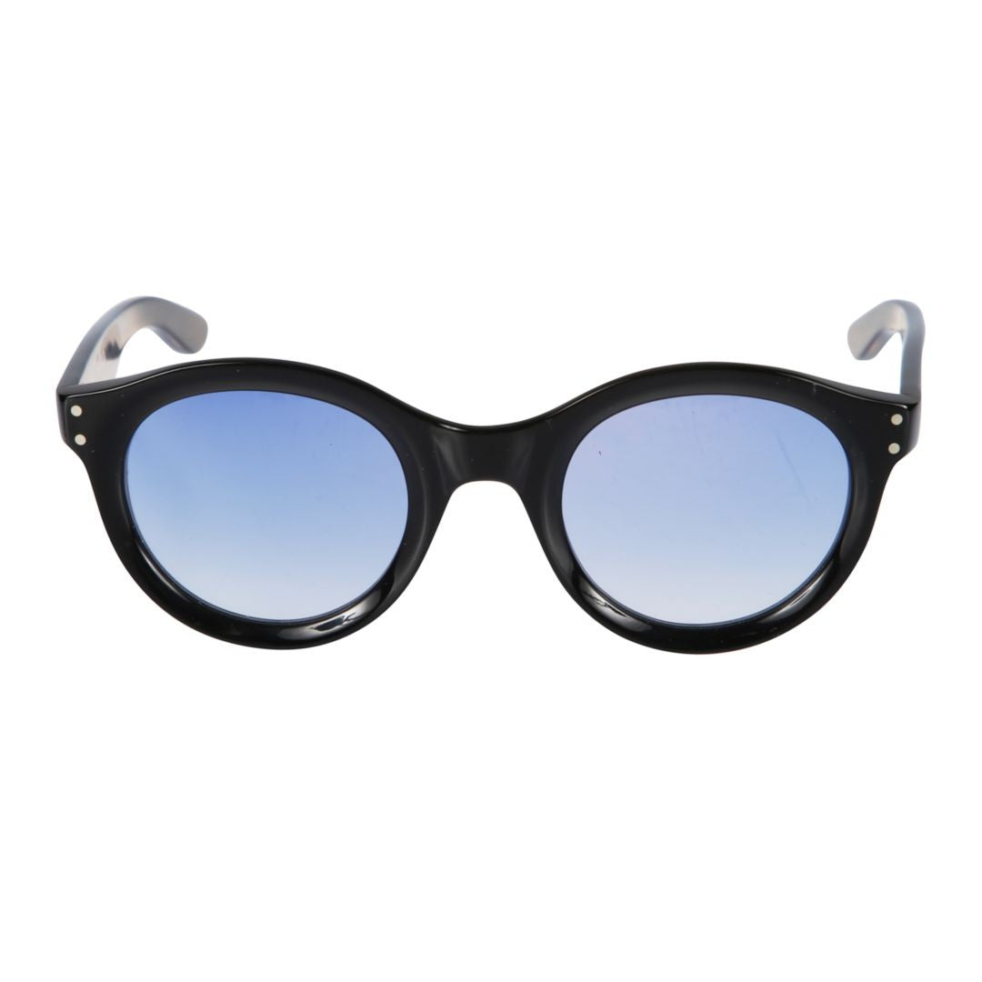 Kador Thick Rounded Gradient Tint Sunglasses With Glossy Black Frame