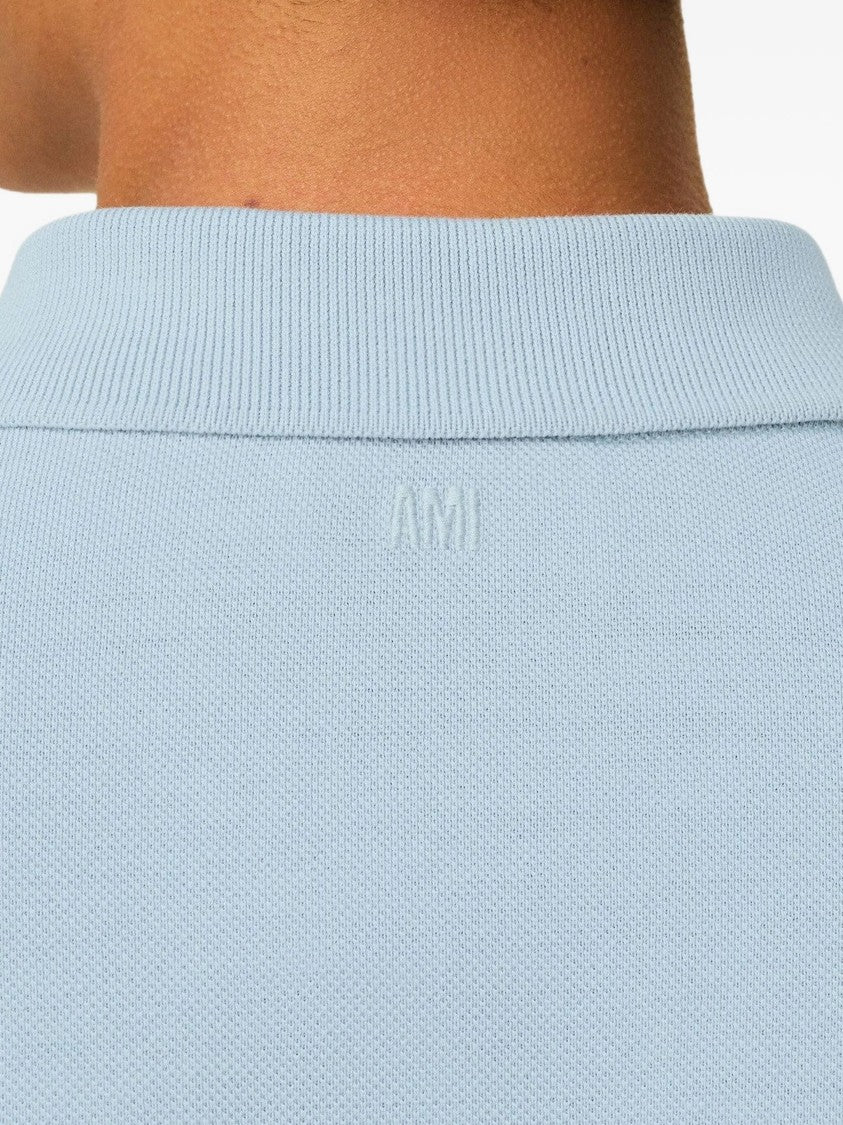 Ami Embroidered Organic Cotton Polo Shirt