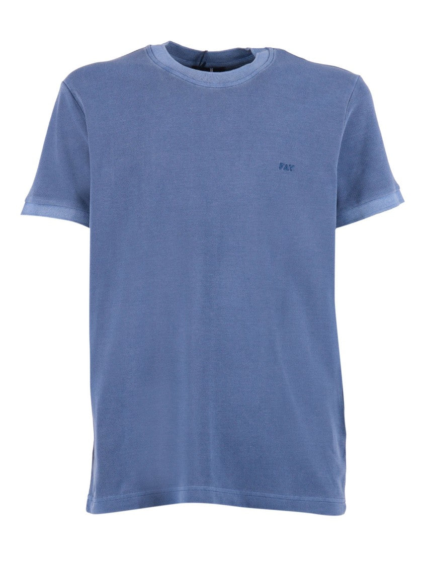 Fay Blue Piquet Tinto Frosted T-Shirt