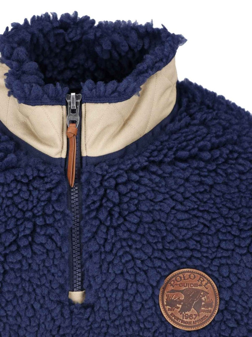 Polo Ralph Lauren Multicolor Teddy Stripe Fleece High-Neck Pullover