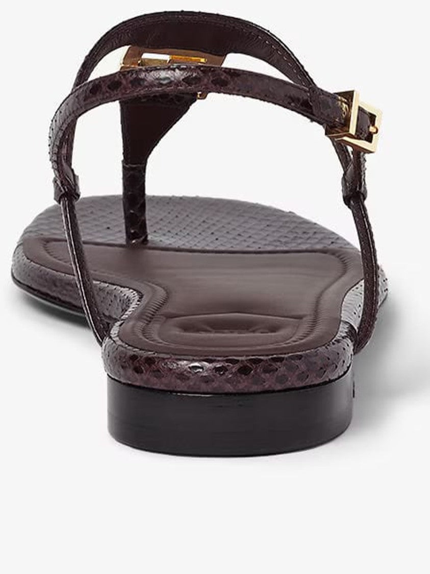 Fendi Fold Ayers Brown Thong Sandals