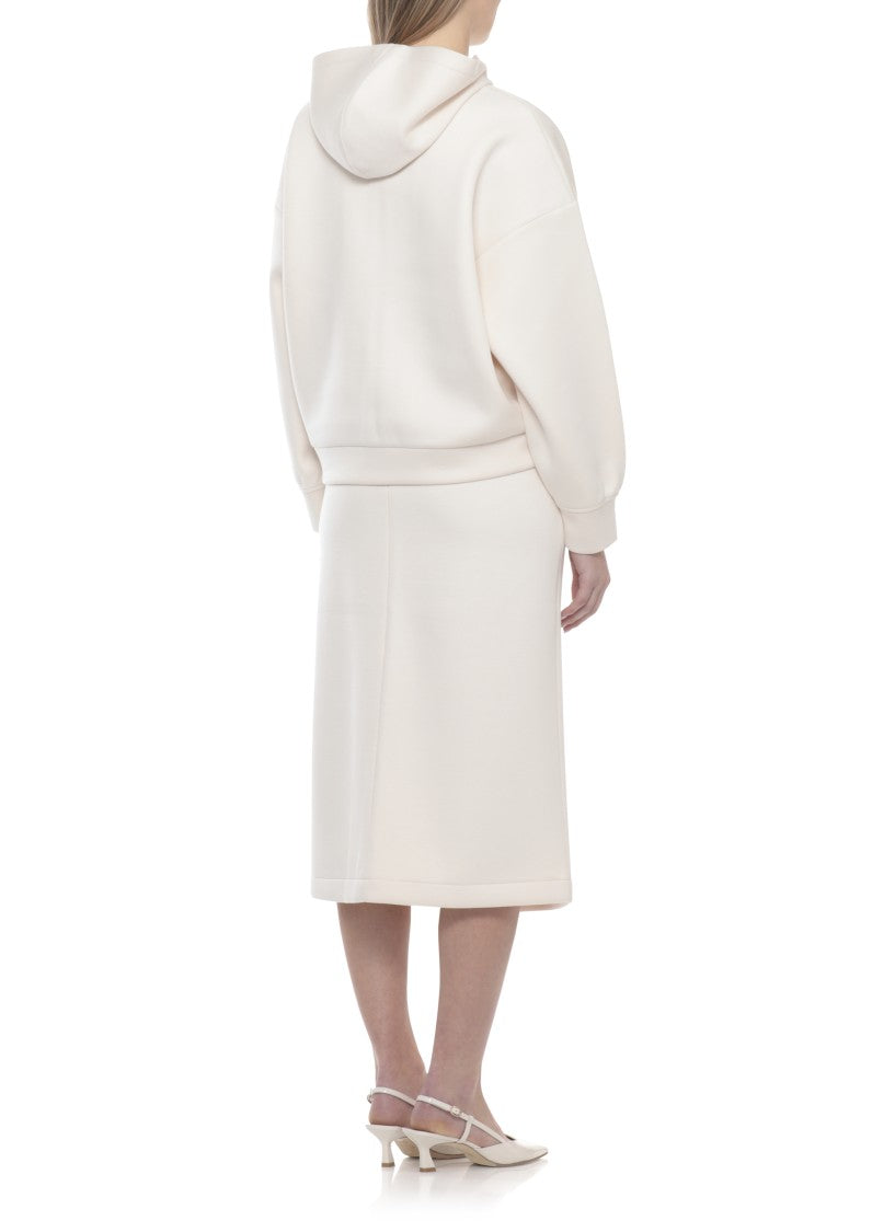 Fabiana Filippi Ivory Lightpoint Detail Zip Hoodie