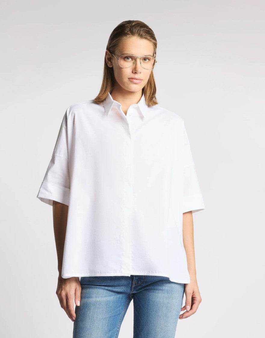Fay 3/4 Sleeve Classic White Shirt