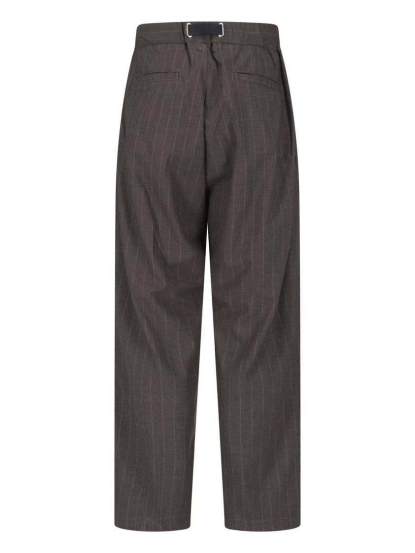 White Sand Brown Straight-Leg Belted Pants