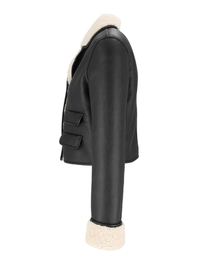 Ermanno Scervino Black Giubbotto Floral Applique Cropped Jacket