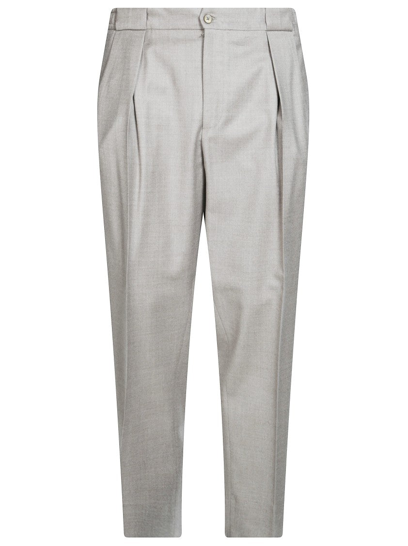 Briglia Flannel Pleated Tailored Formal Pants