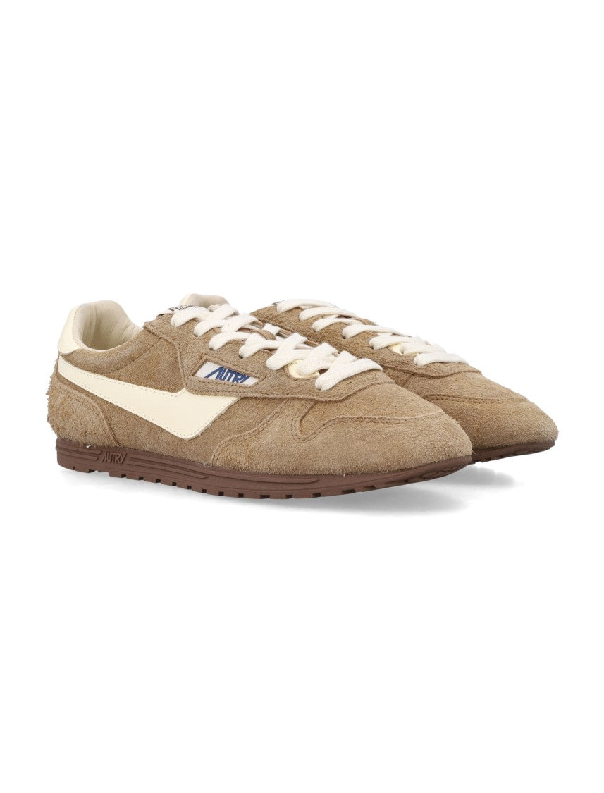 Autry Windspin Low-Profile Textured-Suede Sneakers