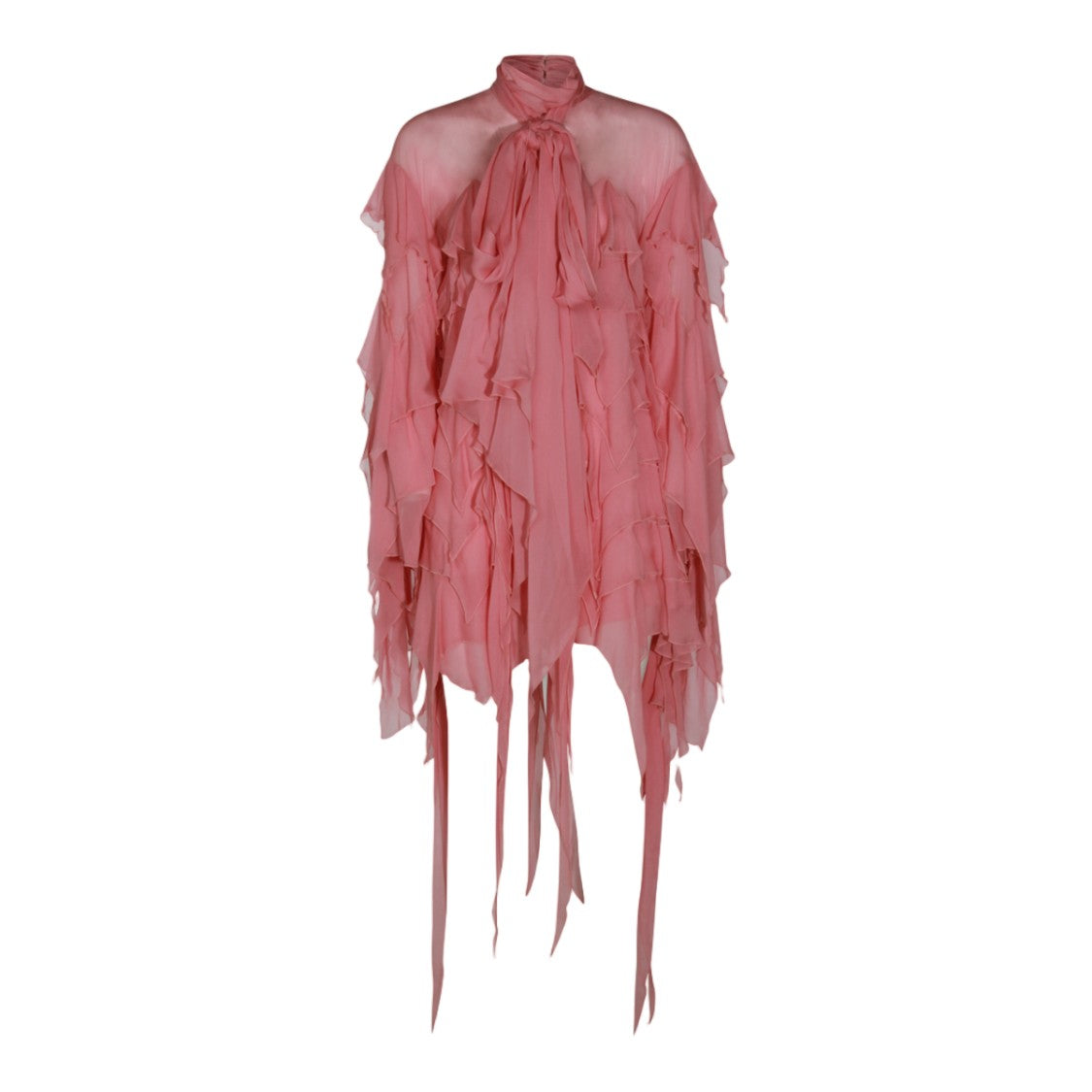 Blumarine Asymmetrical Layered Dress With Bow Tie Detail