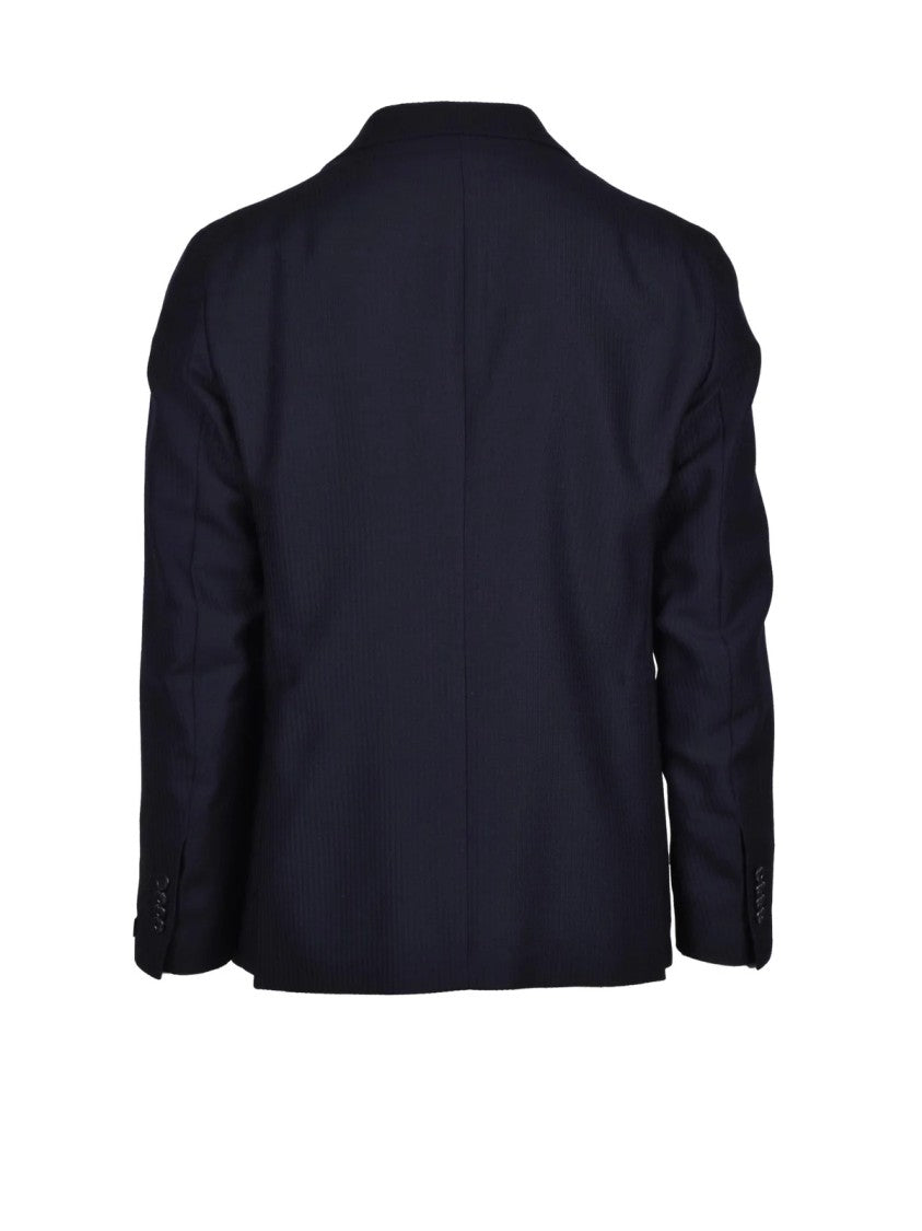 Tagliatore Midnight Blue Rounded Virgin Wool-Cashmere Blazer