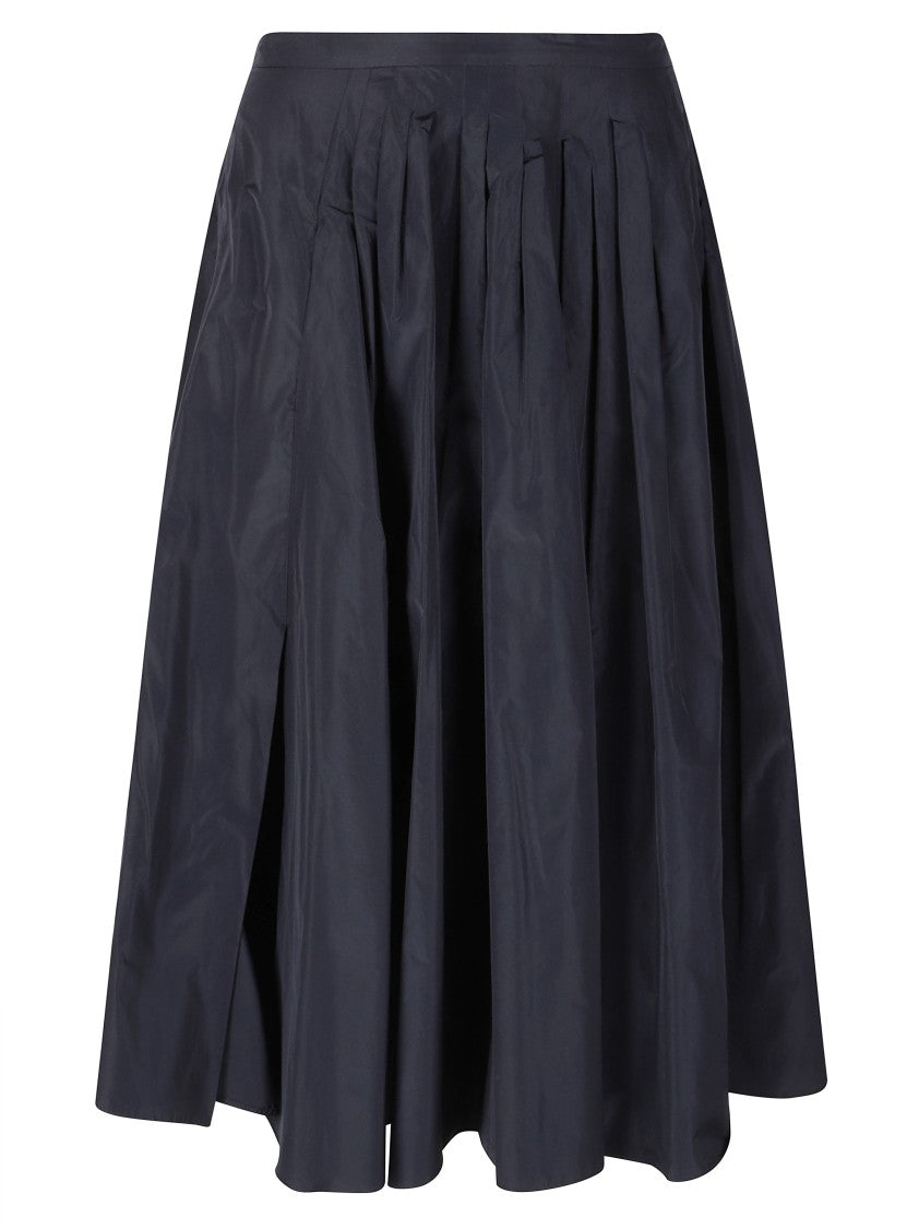 Max Mara Blue Midi Skirt With Structured Pleats