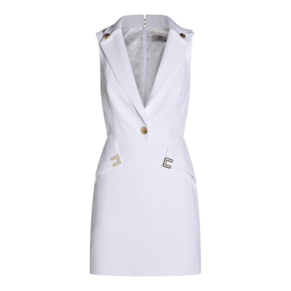 Elisabetta Franchi Ivory Dress With Refined Silhouette