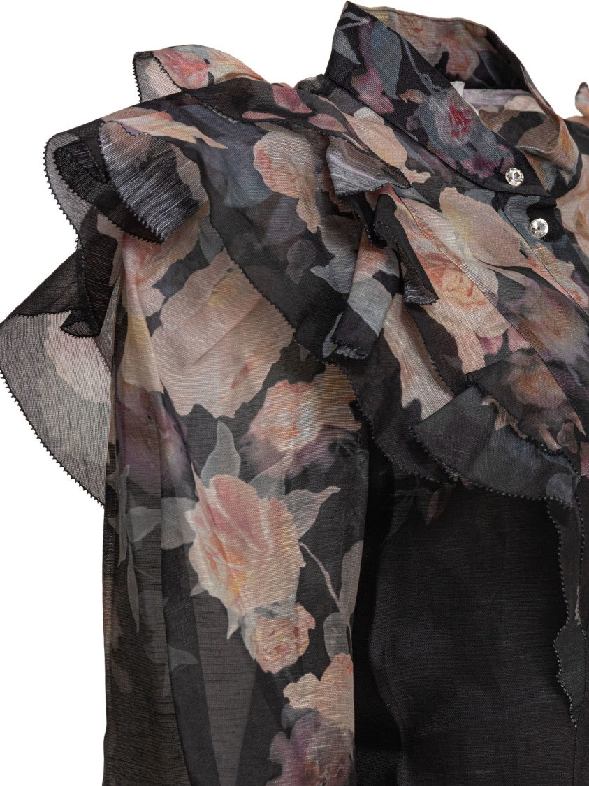 Zimmermann Sheer Linen-Silk Blend Shirt