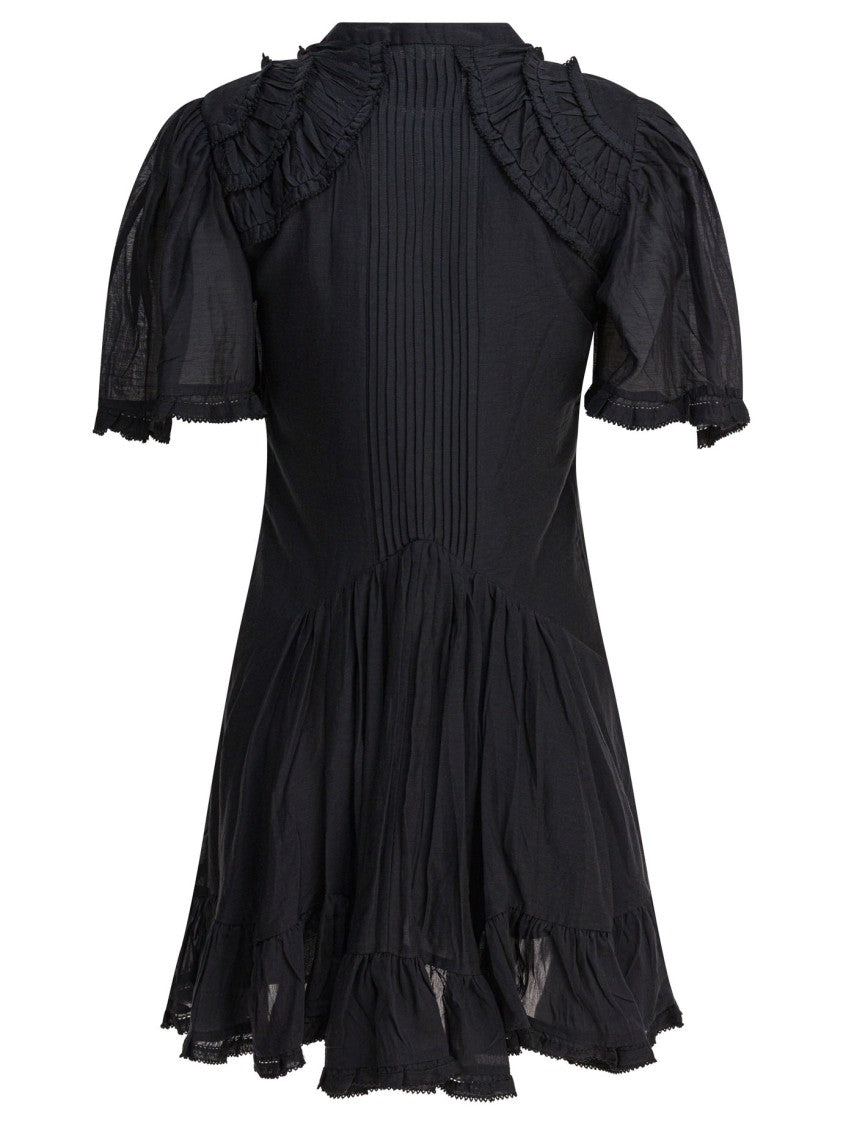 Isabel Marant Étoile Flowing Black Dress With Puffed Sleeves