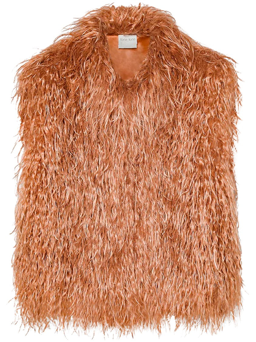 Forte Forte Eco Mongolia Orange Faux Fur Vest