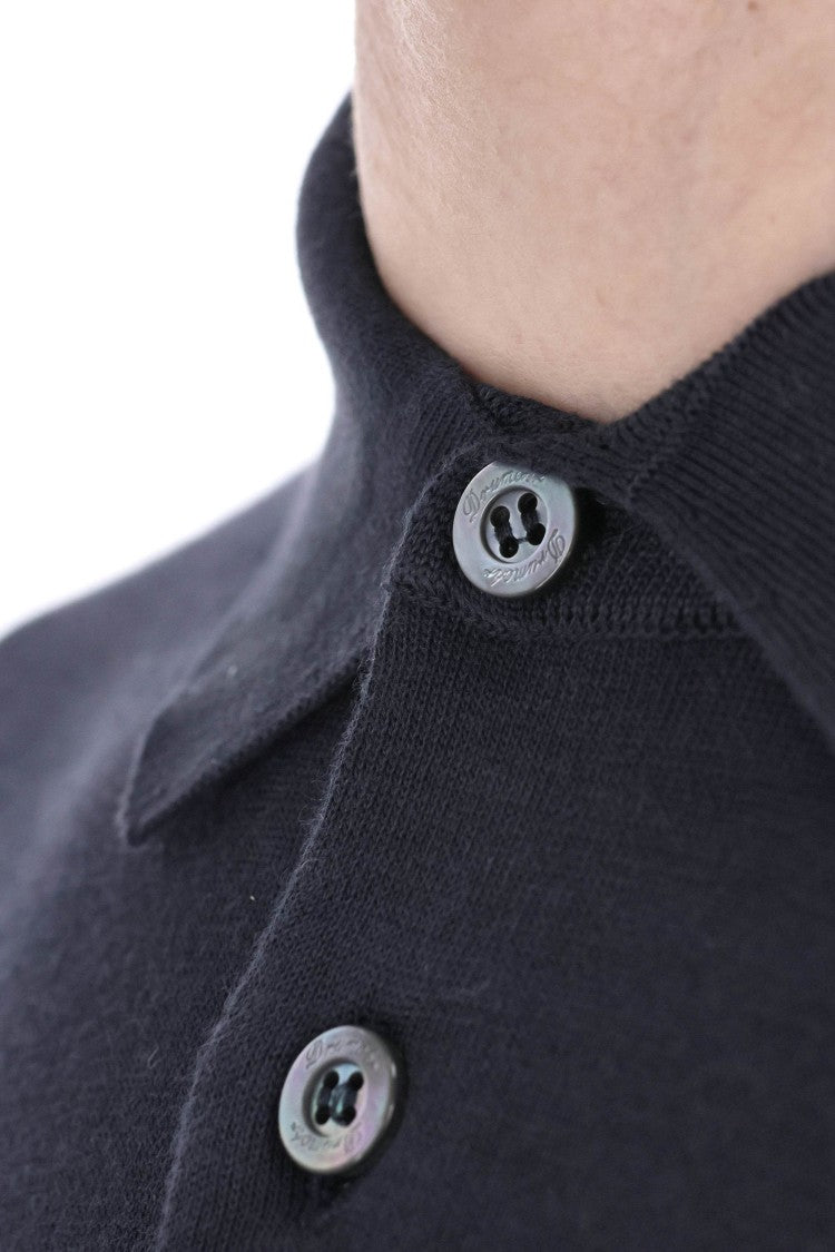 Drumohr Lightweight Cotton Long Sleeve Polo