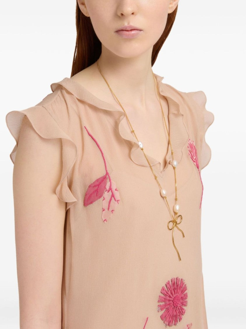 Marni Bijoux Oro Necklace With Irregular Pearl Design
