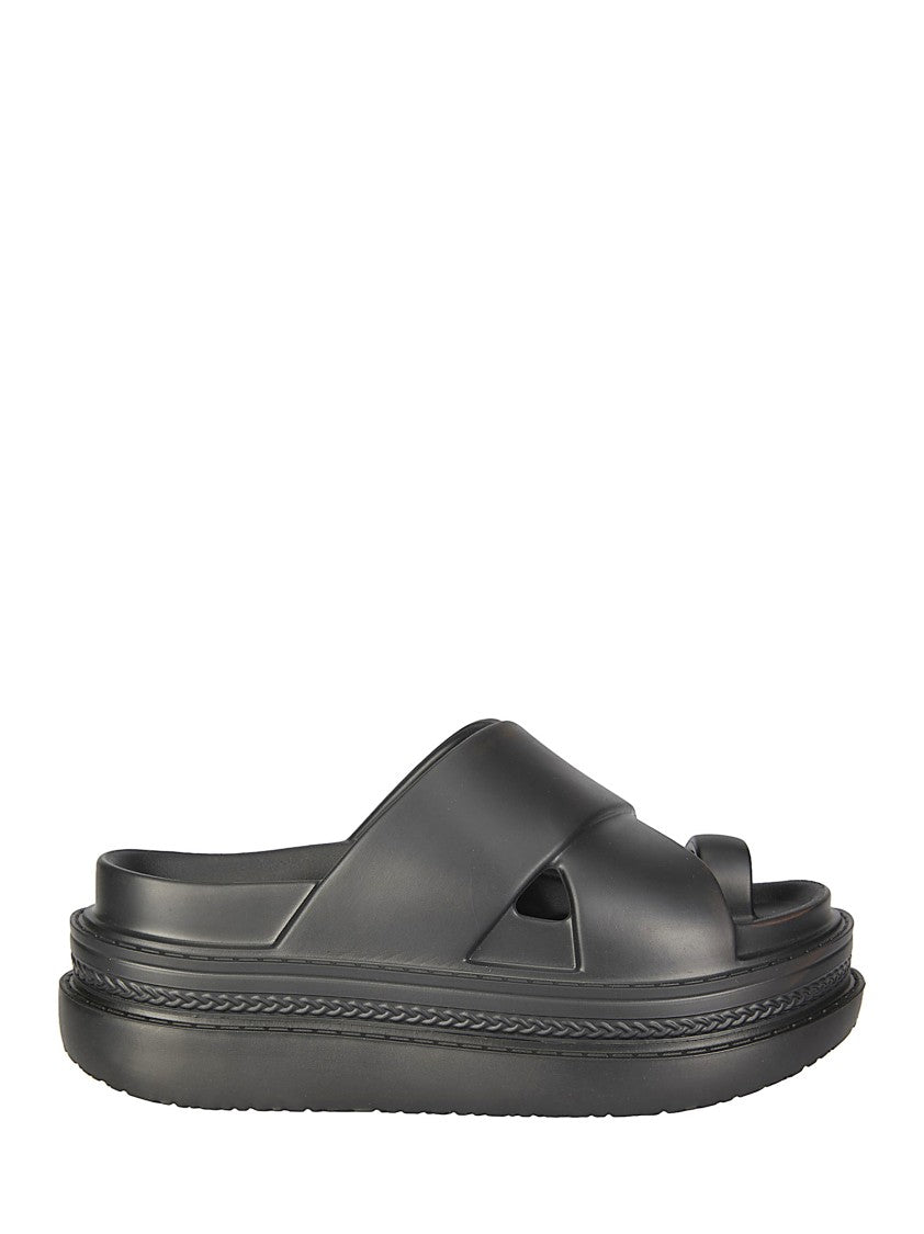 Sacai Foam Multiple Sole Sandals With Overlapping Straps And Chunky Silhouette