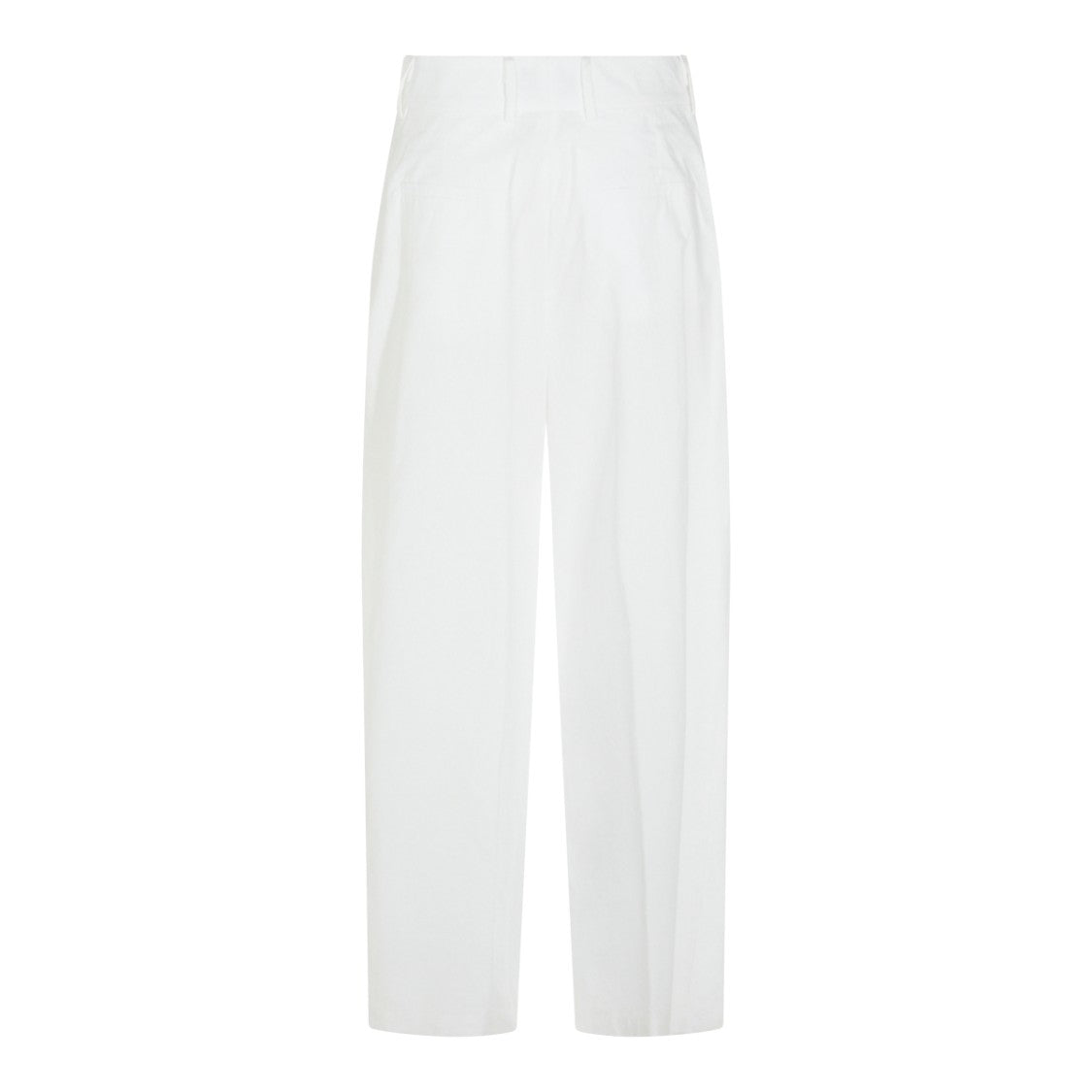 Moorer Wide-Leg Cotton Trousers With Pleated Front And Rear Welt Pockets