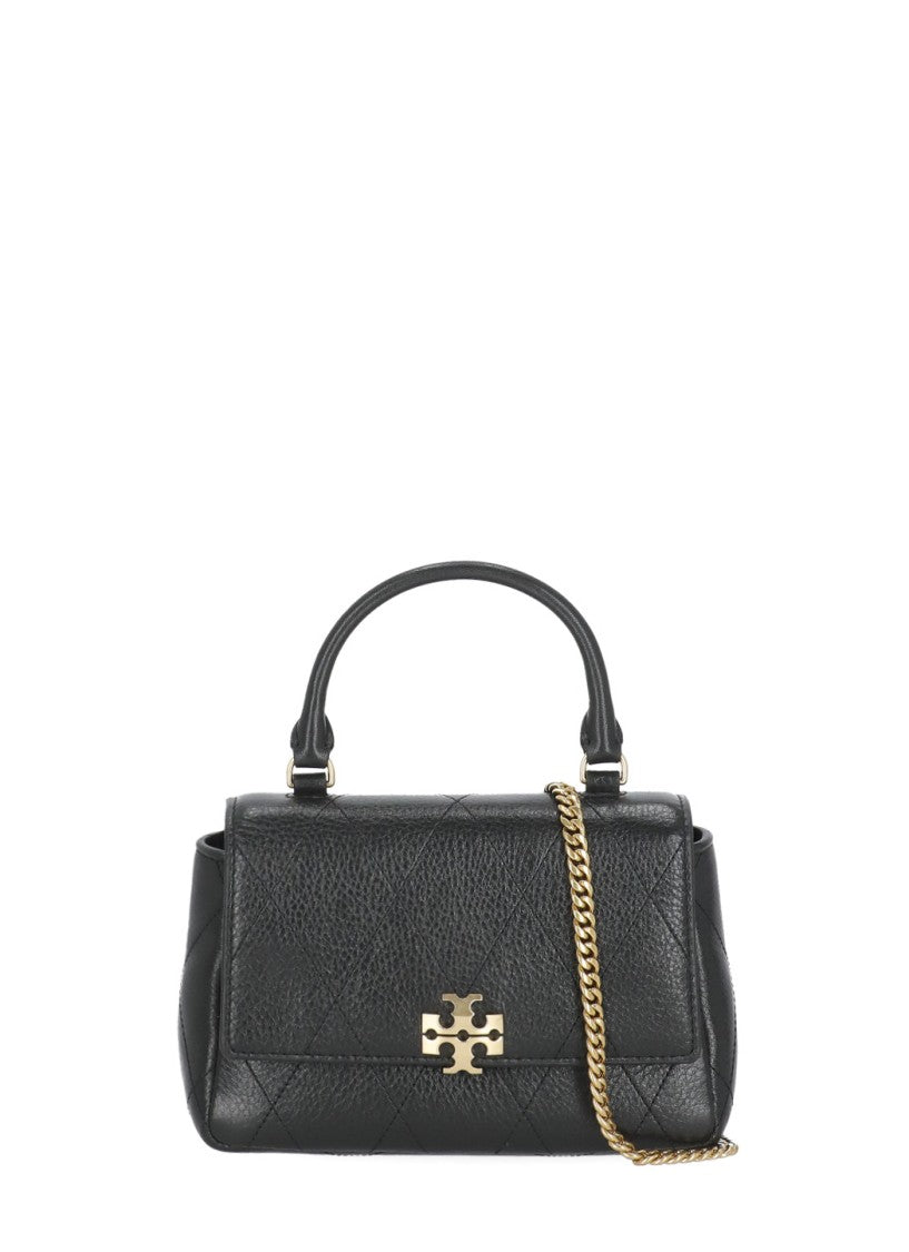 Tory Burch Black Quilted Leather Gold Hardware Mini Shoulder Bag