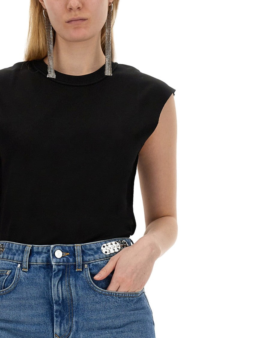 Rabanne Black Cotton T-Shirt