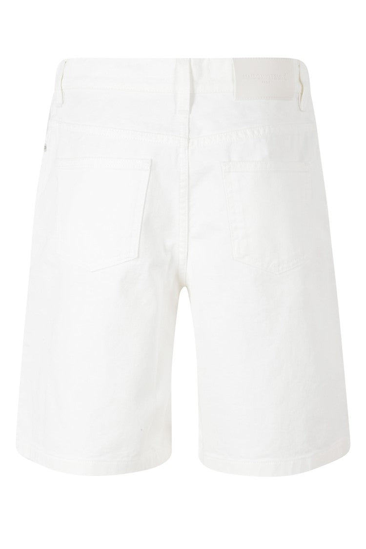 Maison Kitsuné White Button-Fly Cotton Denim Shorts