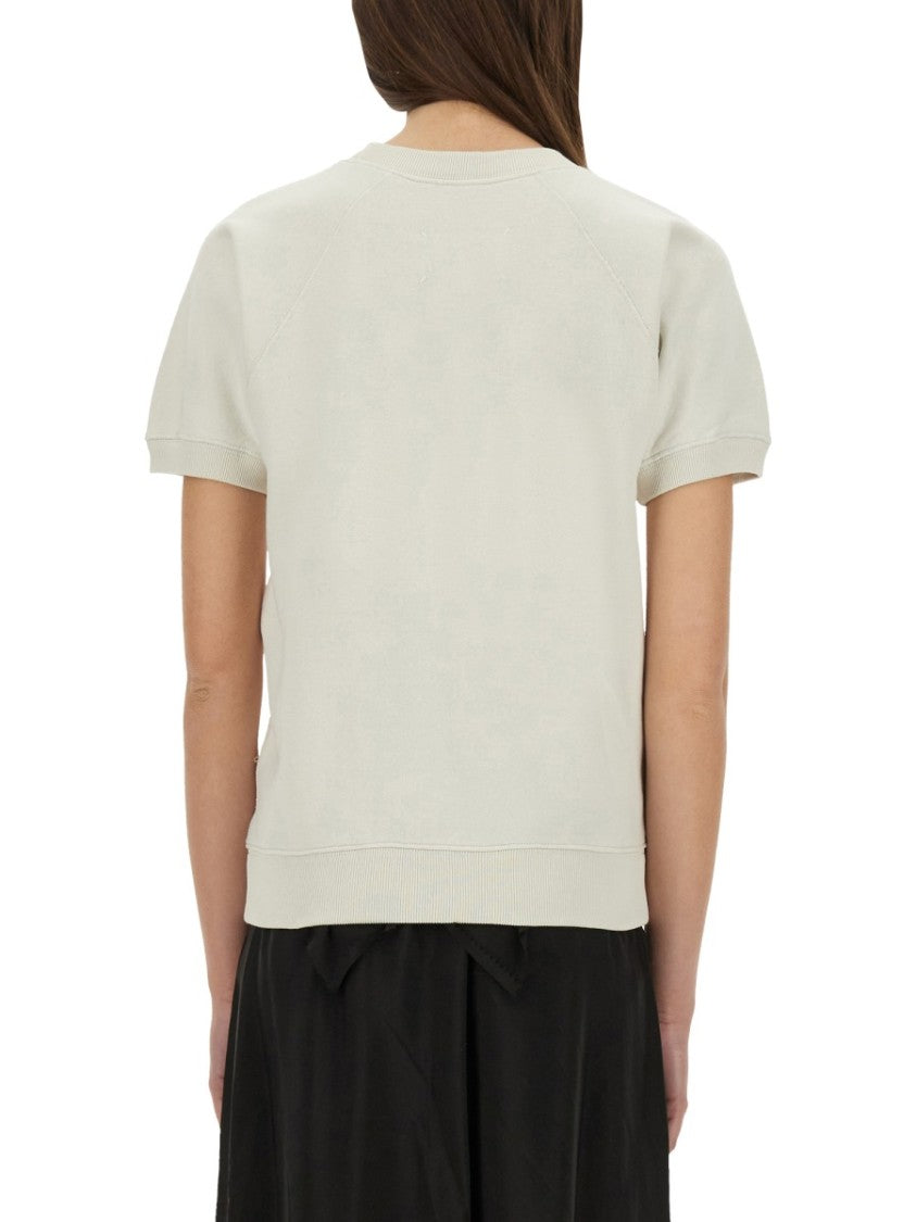 Maison Margiela Short-Sleeved Sweatshirt With Textured Logo