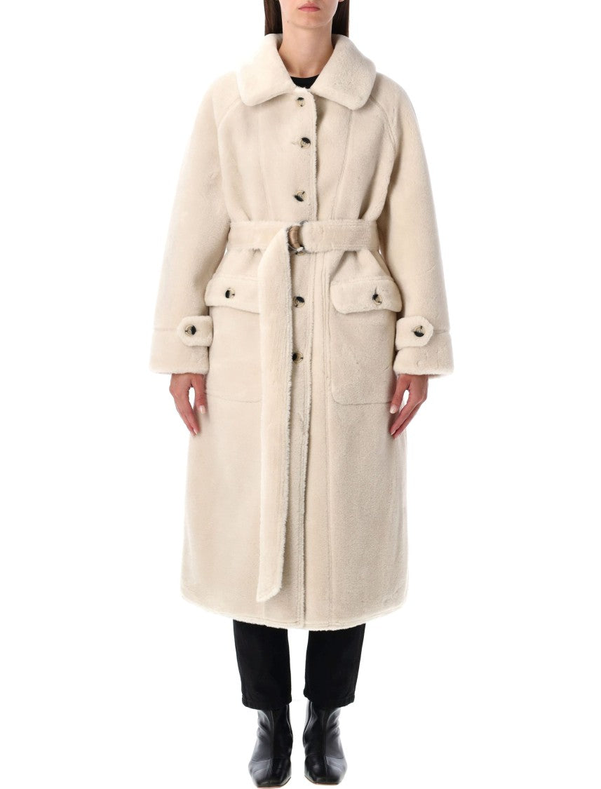 Urbancode Reversible Faux Fur Belted Coat With Suede Interior