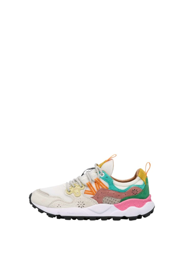 Flower Mountain Multicolor Fabric And Suede Sneakers