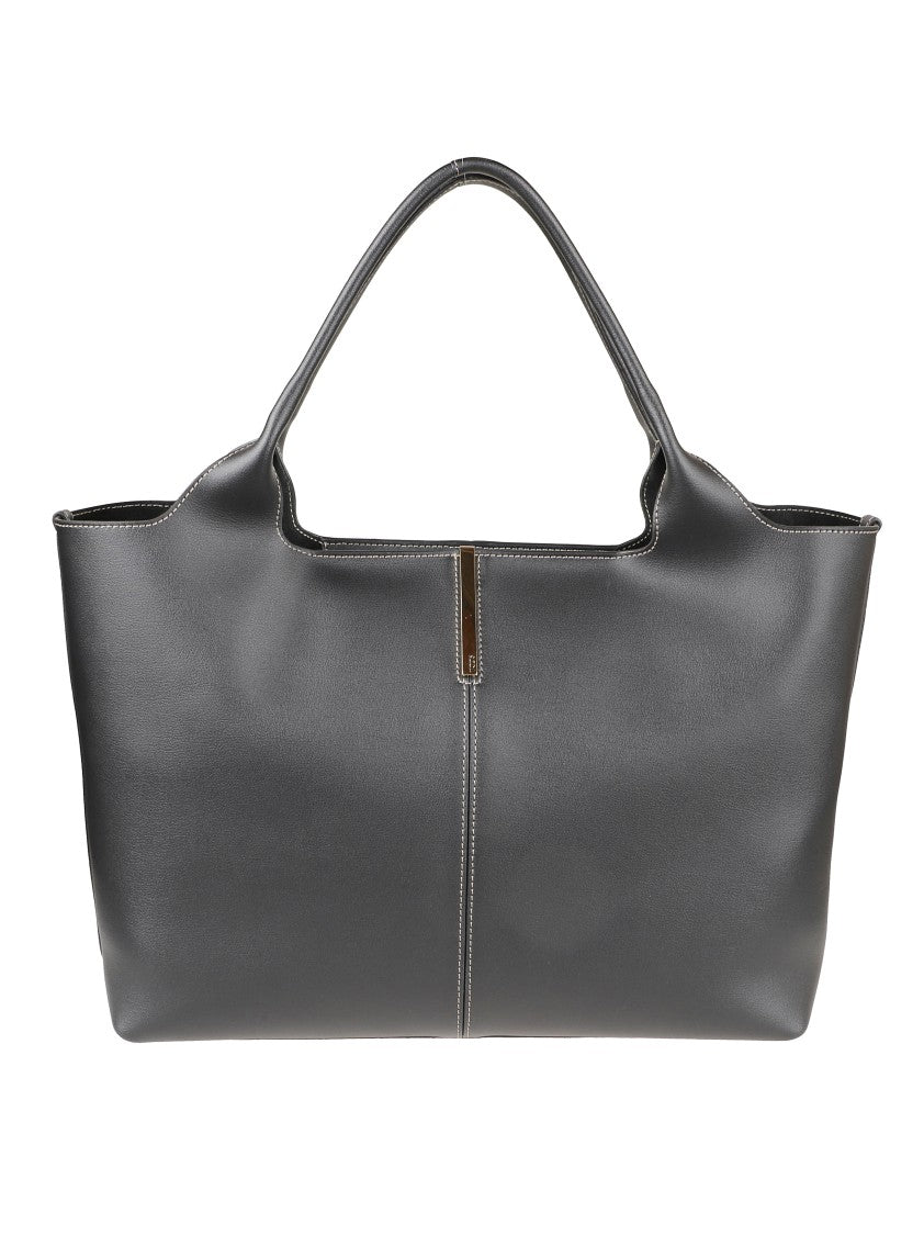Tod's Structured Black Tote Bag With Minimalist Design