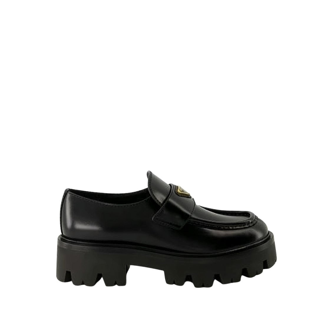 Prada Polished Calf Leather Chunky Loafers