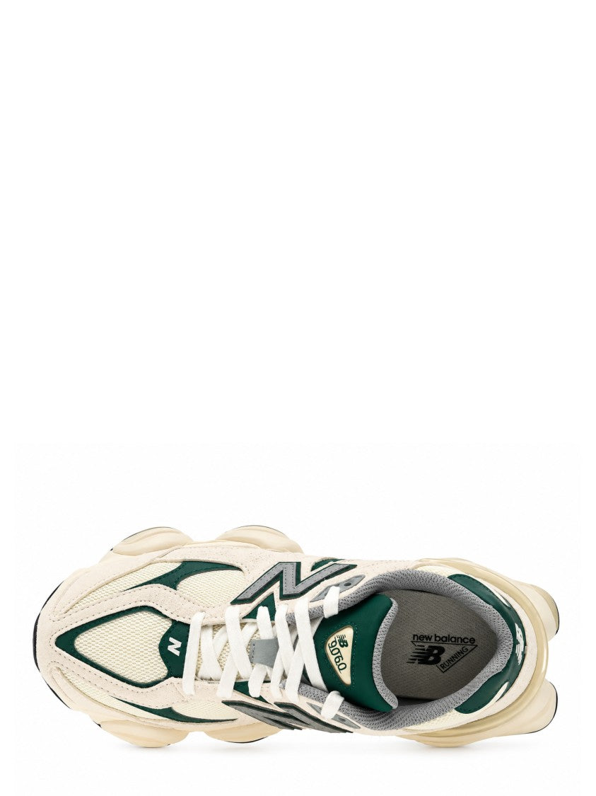 New Balance Green 9060 Layered Leather Mesh Sneakers