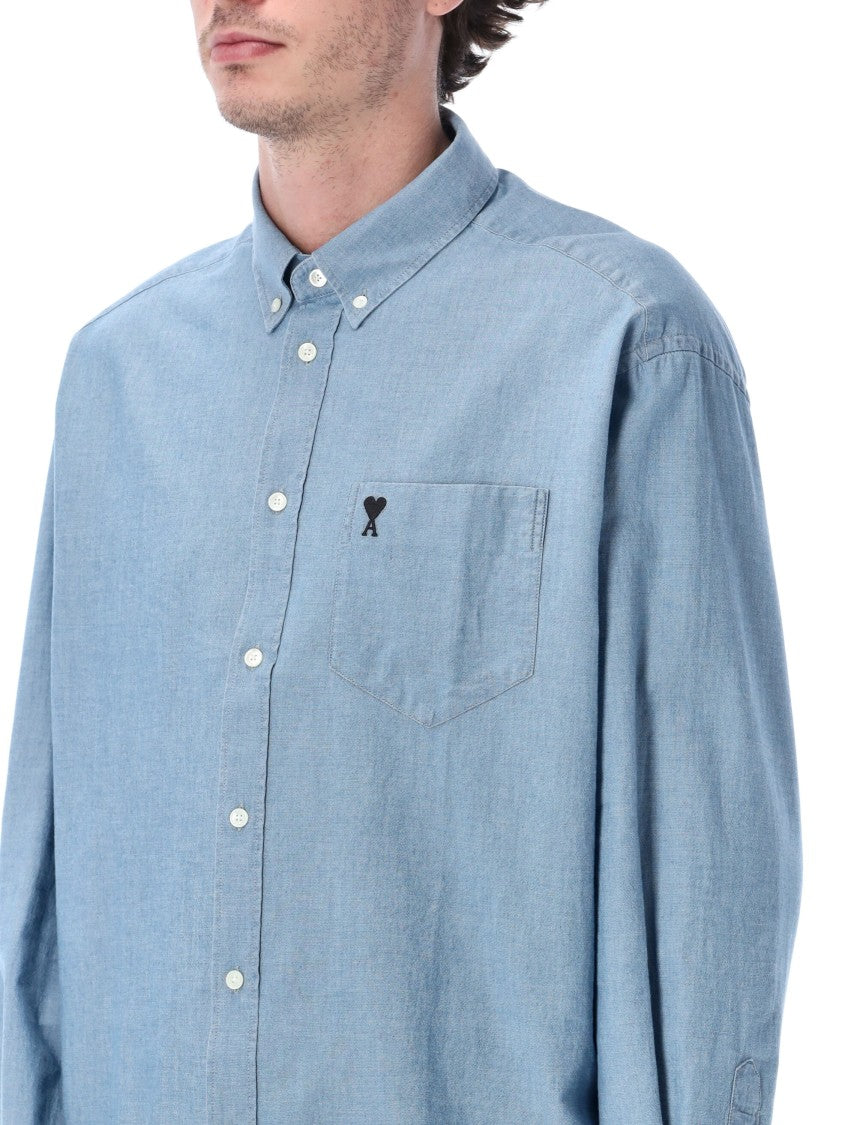 Ami Paris Ami De Coeur Boxy Cotton Shirt