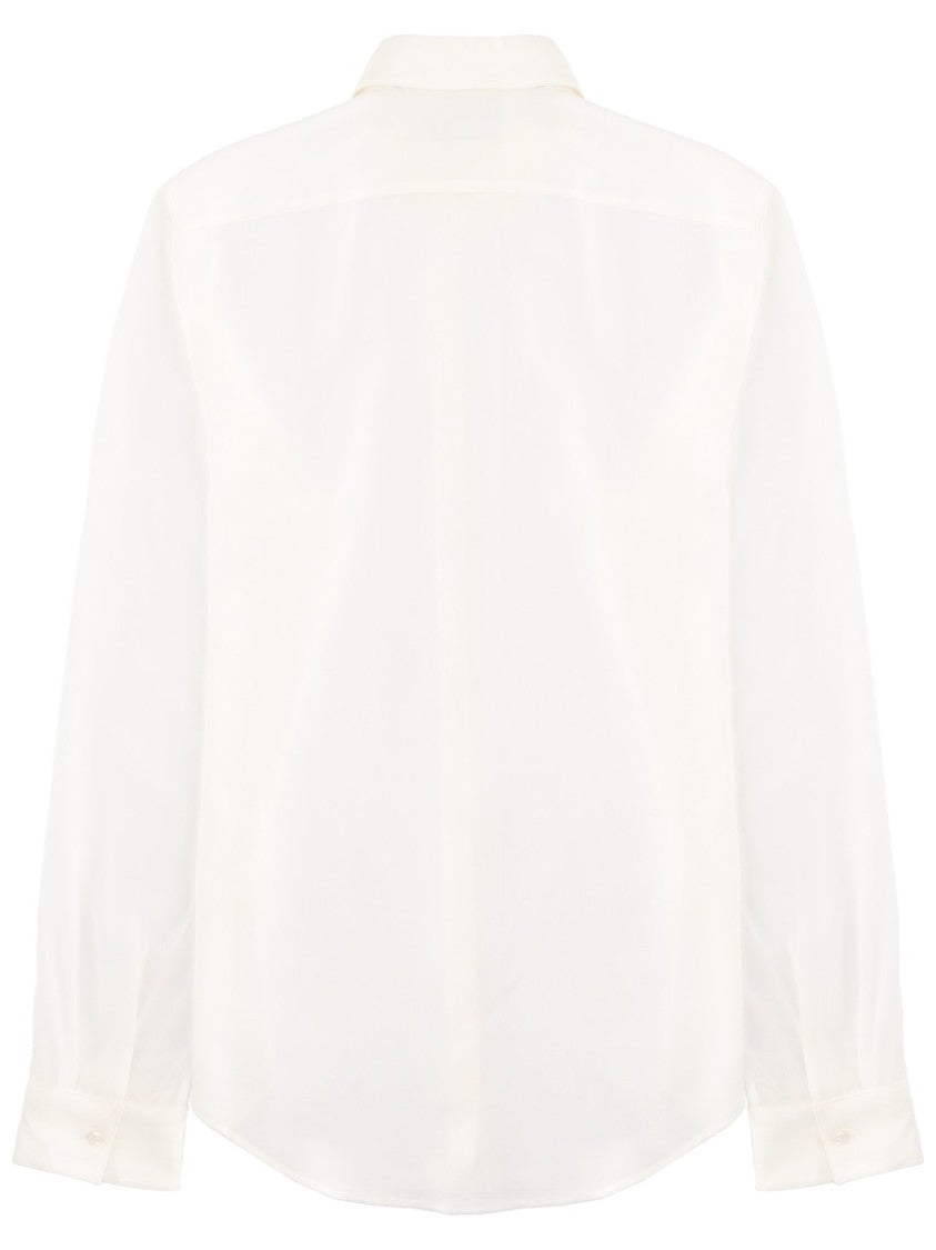 Gucci Long-Sleeve Pointed Collar Silk Shirt