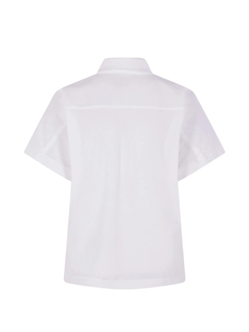 Zanone White Cropped Boxy Fit Polo Shirt