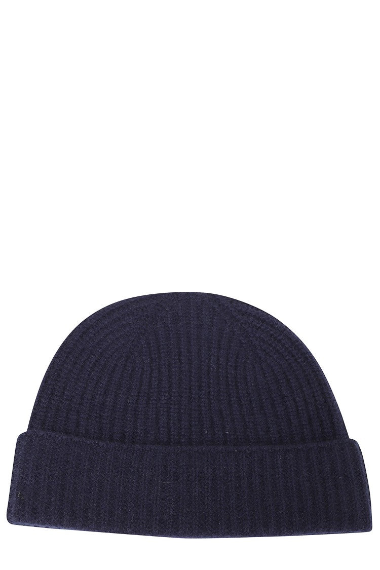 Eleventy Ribbed Cashmere Beanie With Logo Patch