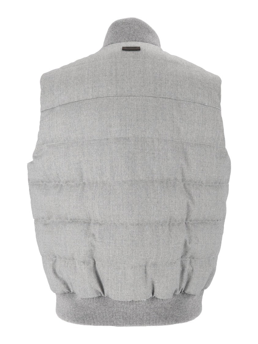 Peserico Quilted Ribbed Collar Button Outerwear