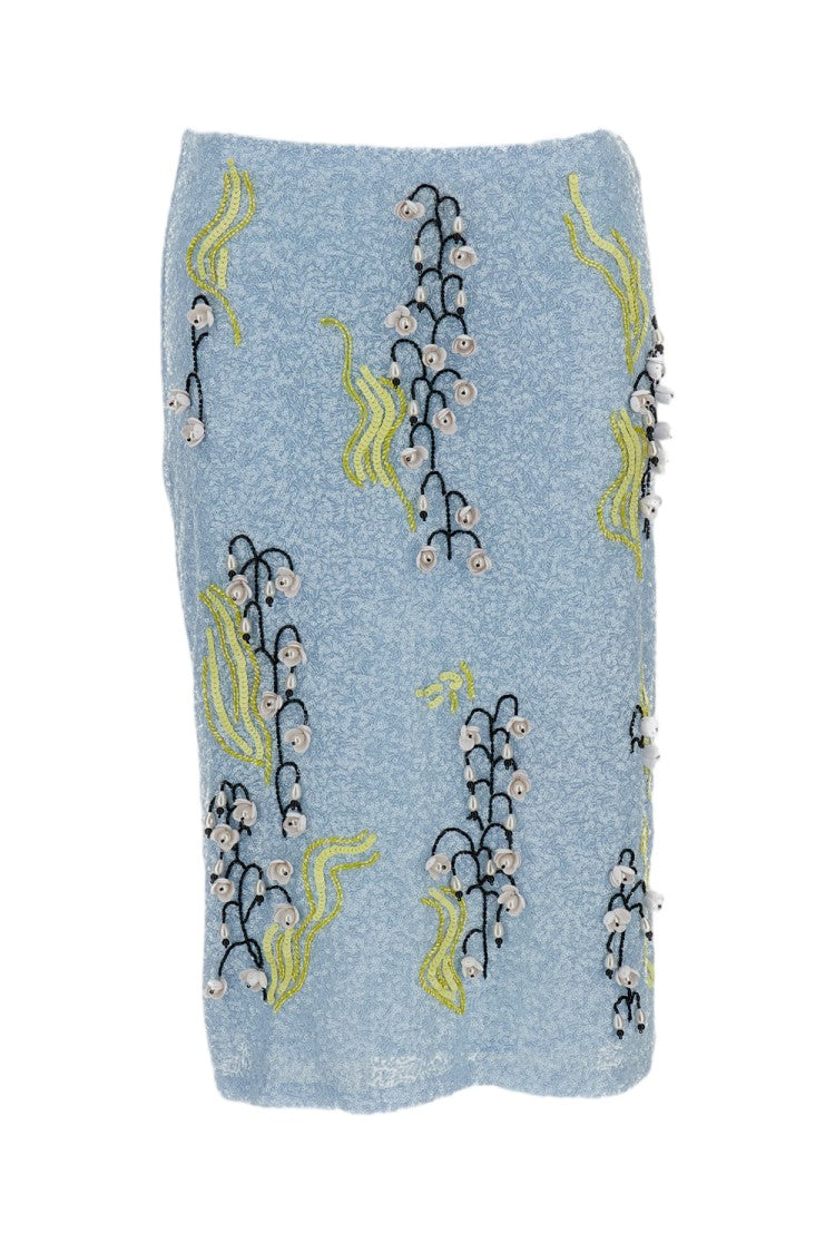 Des Phemmes Beaded Sequins Midi Skirt