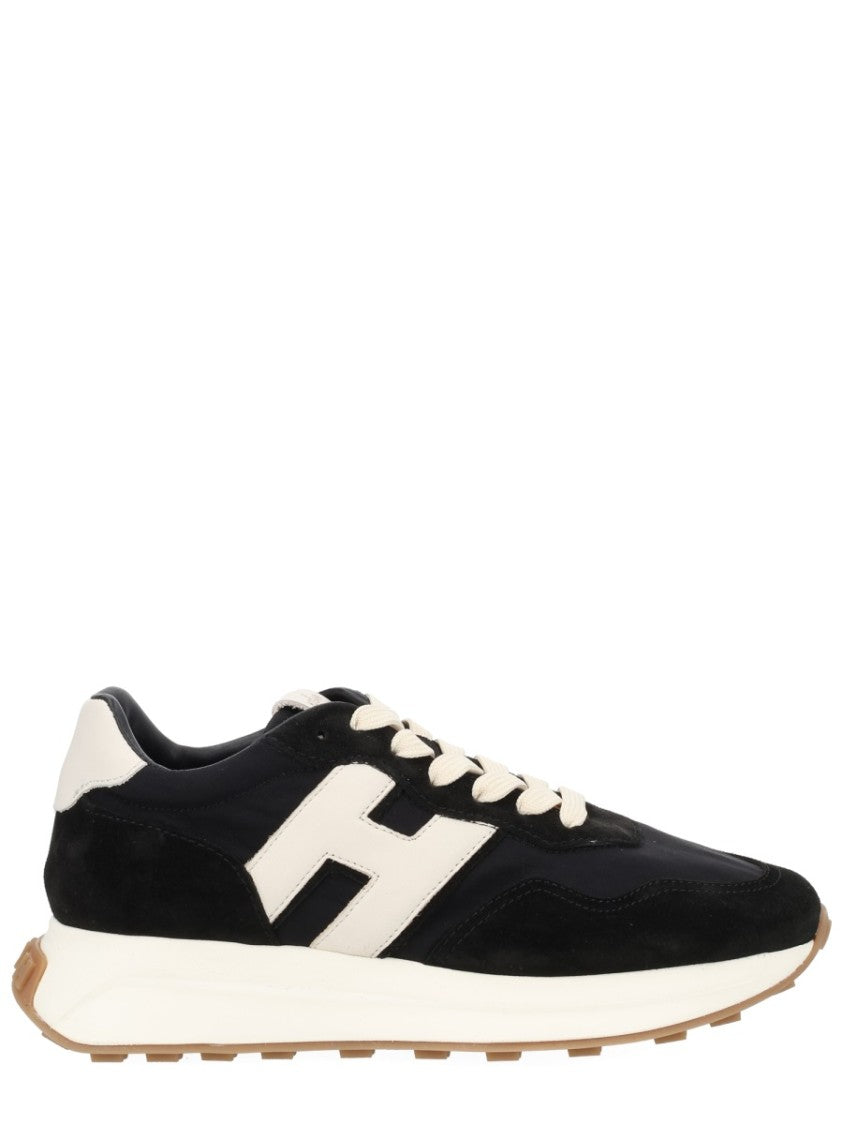 Hogan Black H641 Contrasting White Accents Sneakers