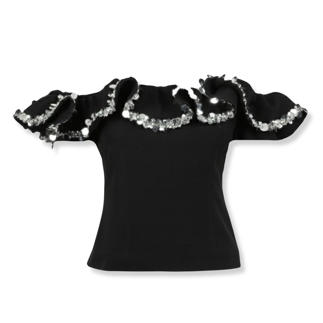 Rotate Rotate Crêpe Ruffle Top