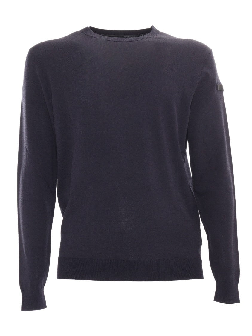 Rrd Round Knit Sweater With Contrasting Hem Detail